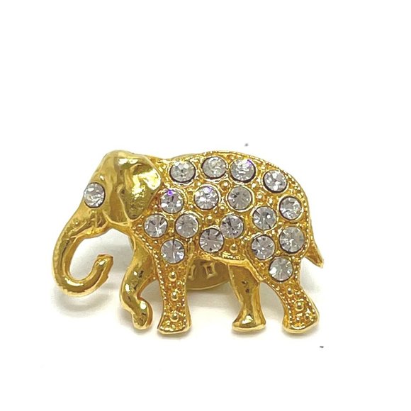 CELINE Celine Pin Brooch, Badge, GP/Rhinestone, Women's, Gold - Picture 1 of 6